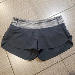 Lululemon Speed Up Shorts  in Graphite Grey with Heather Grey Band